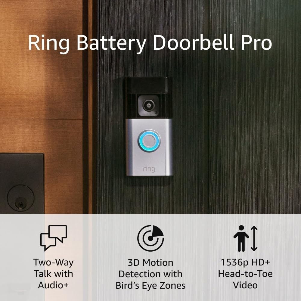Battery Doorbell Pro (Newest Model), Two-Way Talk with Audio+, 3D Motion Detecti