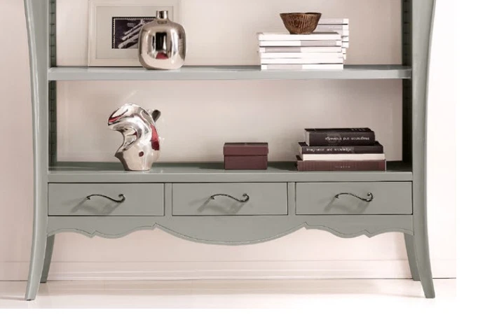 MOBILE LIBRERIA VOGUE LEGNO DI TANGANIKA LACCATA O IN TINTE LEGNO CASSETTI 3097 - Immagine 3 di 4