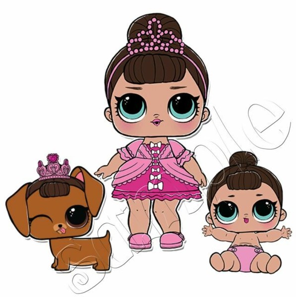 Iron on Transfer LOL Surprise Doll Dolls Fancy Haute Dog Pets Lil