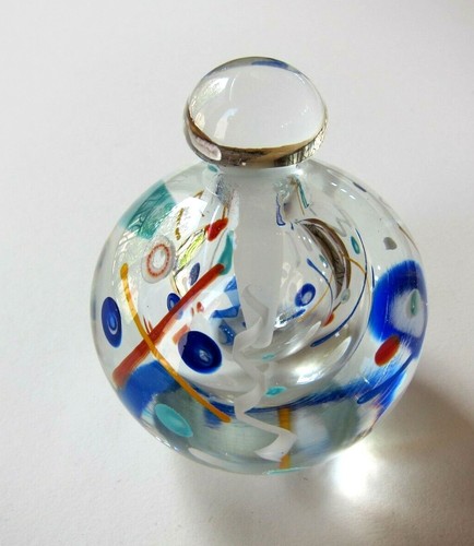 Unique Contemporary Abstract Art Glass Perfume Bottle, Hand-Made, Signed, 1996 - Picture 4 of 12