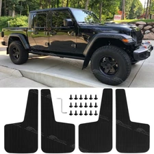 4Pcs For Jeep Gladiator JT Rubber Wide Rally Mudflaps Splash Guards Mudguards