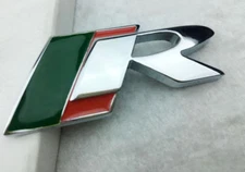 Chrome 3D Metal R Sport Car Front Grille Emblem Rear Trunk Badge Decal Sticker