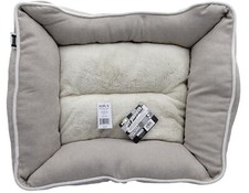 Woof Pet Bed Rectangular Plush 24" Grey  Black Polyester Fiber NEW