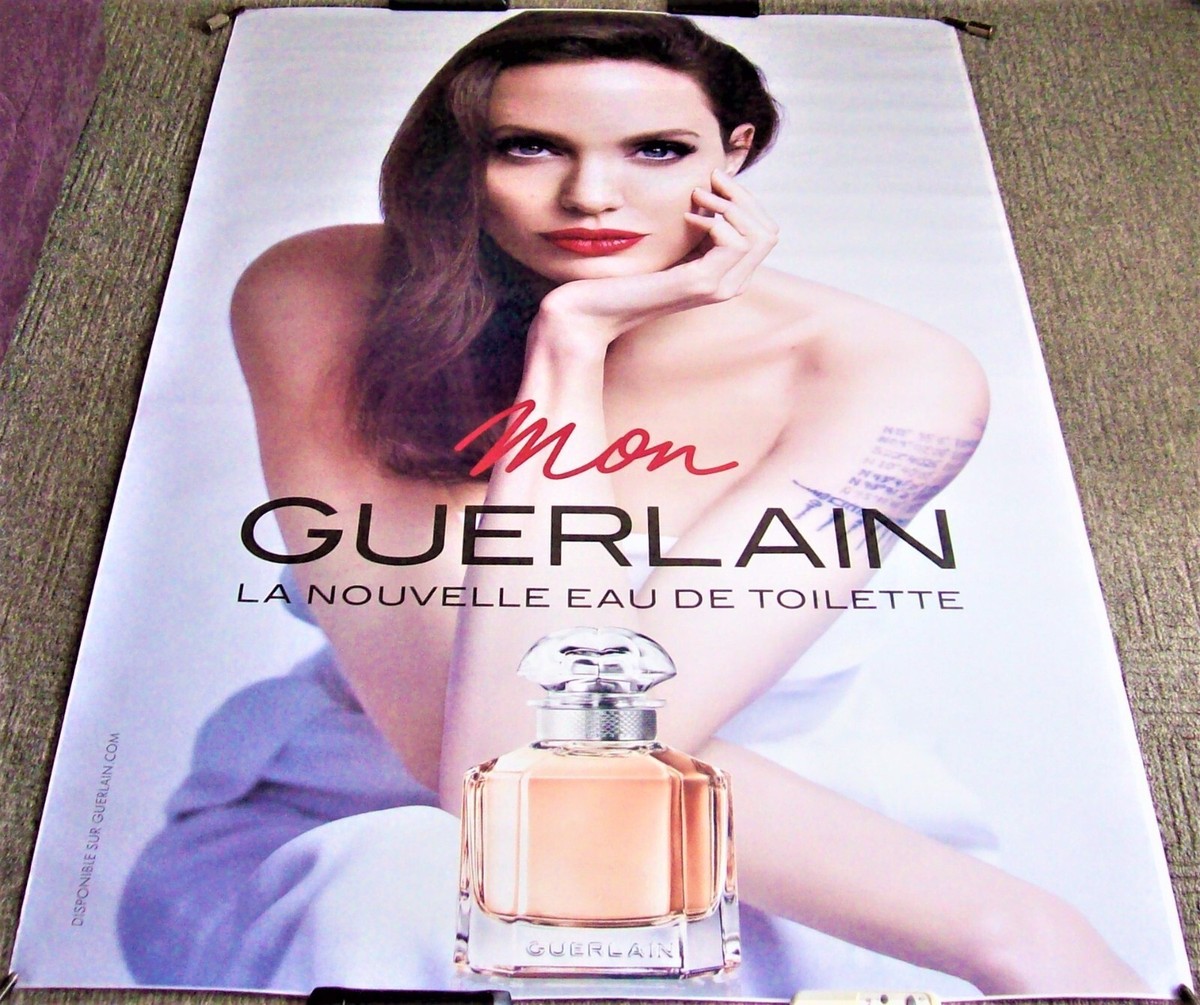 ANGELINA JOLIE STUNNING FRENCH PROMO POSTER FOR 'MON GUERLAIN' PERFUME IN  2017 - Main Image