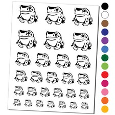Frog Toad Sitting and Staring Temporary Tattoo Water Resistant Set