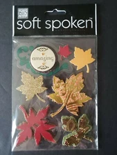 NIP MAMBI Soft Spoken Cornucopia Leaves Stickers Fall Autumn Glitter Dimensional