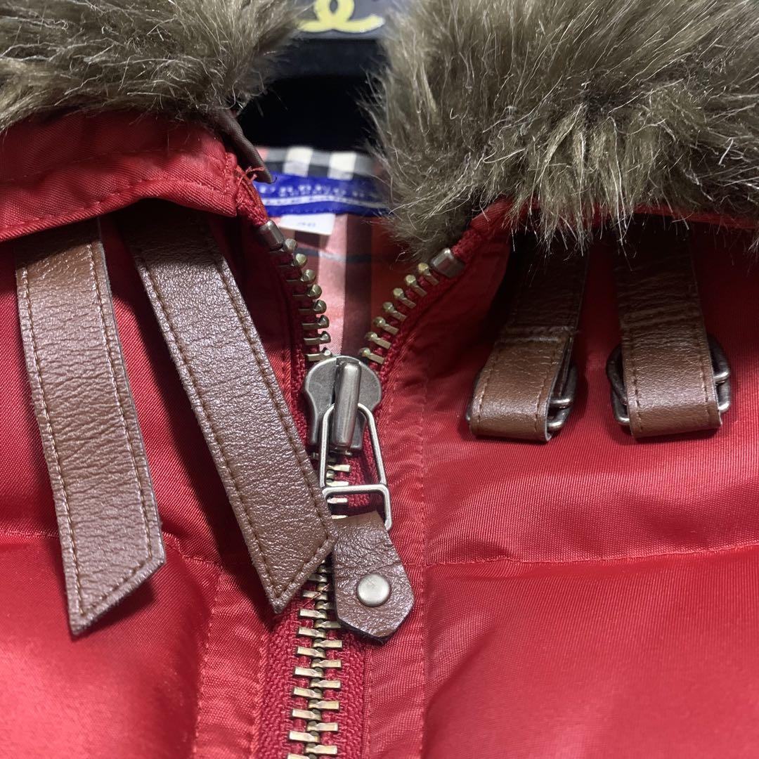 ⭐美品 バーバリー ダッフルコート ノバチェック ネイビー ロング丈 7AR Burberry Blue Label Nova Check Down Jacket with Fur | eBay