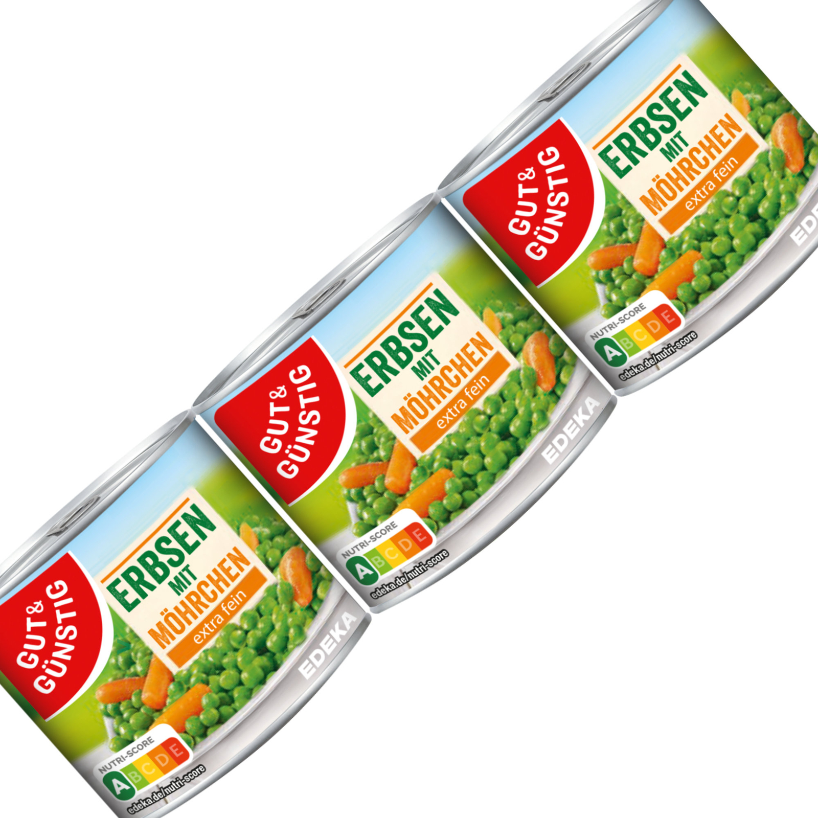 Gut&amp;Günstig Junge Erbsen mit Möhrchen extra fein 6er Pack 18x200g Dose ...