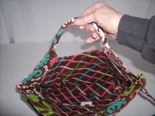 Borsa a tracolla Vera Bradley 12"L x 13"H x 4"D fioritura doppio manico - Foto 5 di 12