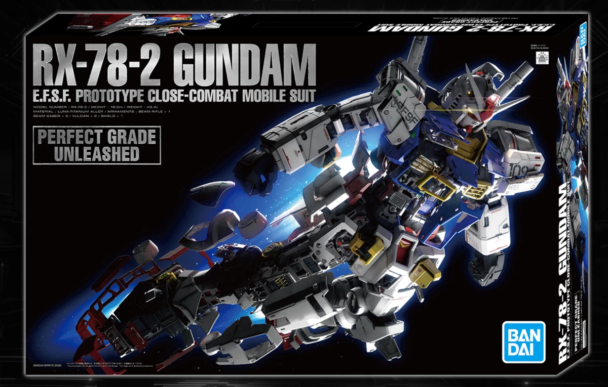 PERFECT GRADE UNLEASHED 1/60 RX-78-2 GUNDAM Model Kit Bandai Japan 