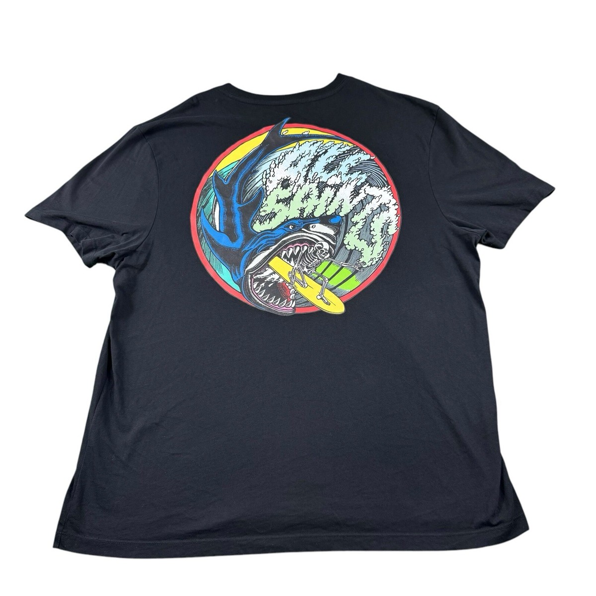 Tシャツ・カットソー SATUR Endless Saturday Short Sleeve T-Shirt Classic Black SA Allsaints Black Skeleton Shark Surfing Graphic Cotton T