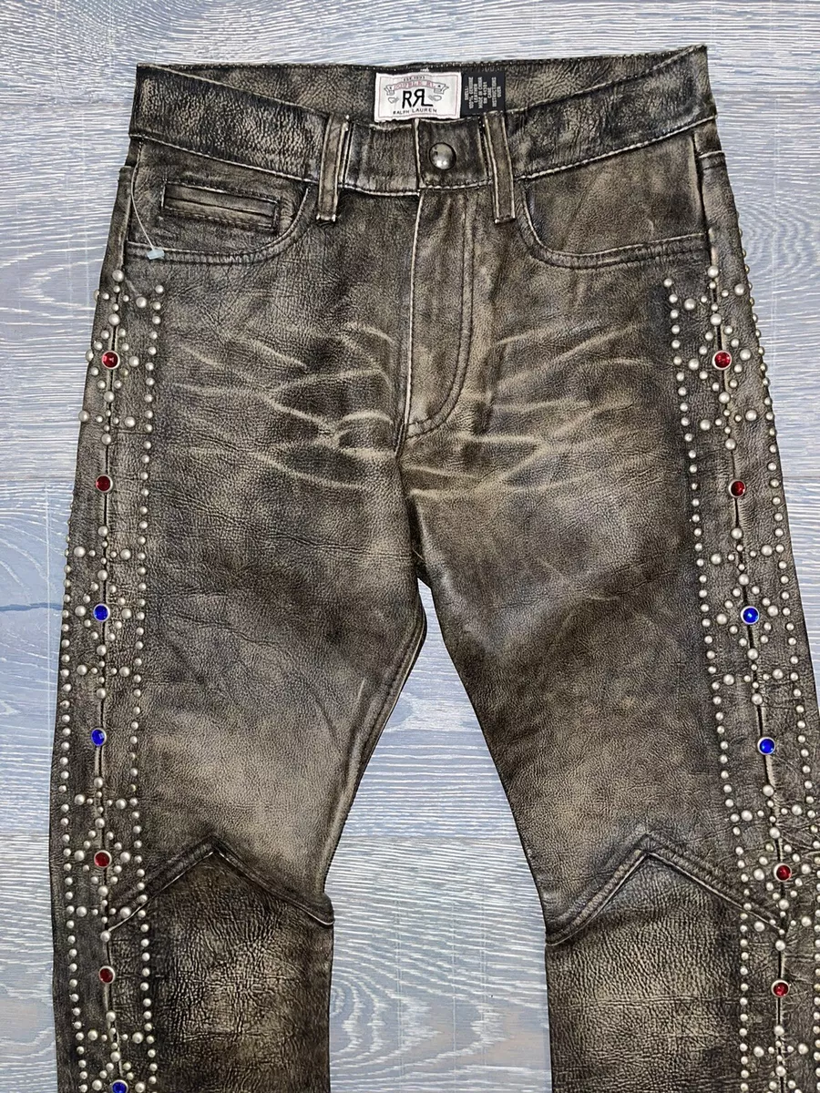 New Vintage Rare 2008 RRL Ralph Lauren Western Leather Studded