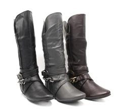 50% OFF NEW WOMENS BOOTS SAMLIZ FLAT COMFORT BLACK, BROWN, GRAY ZIP UP MID CALF 