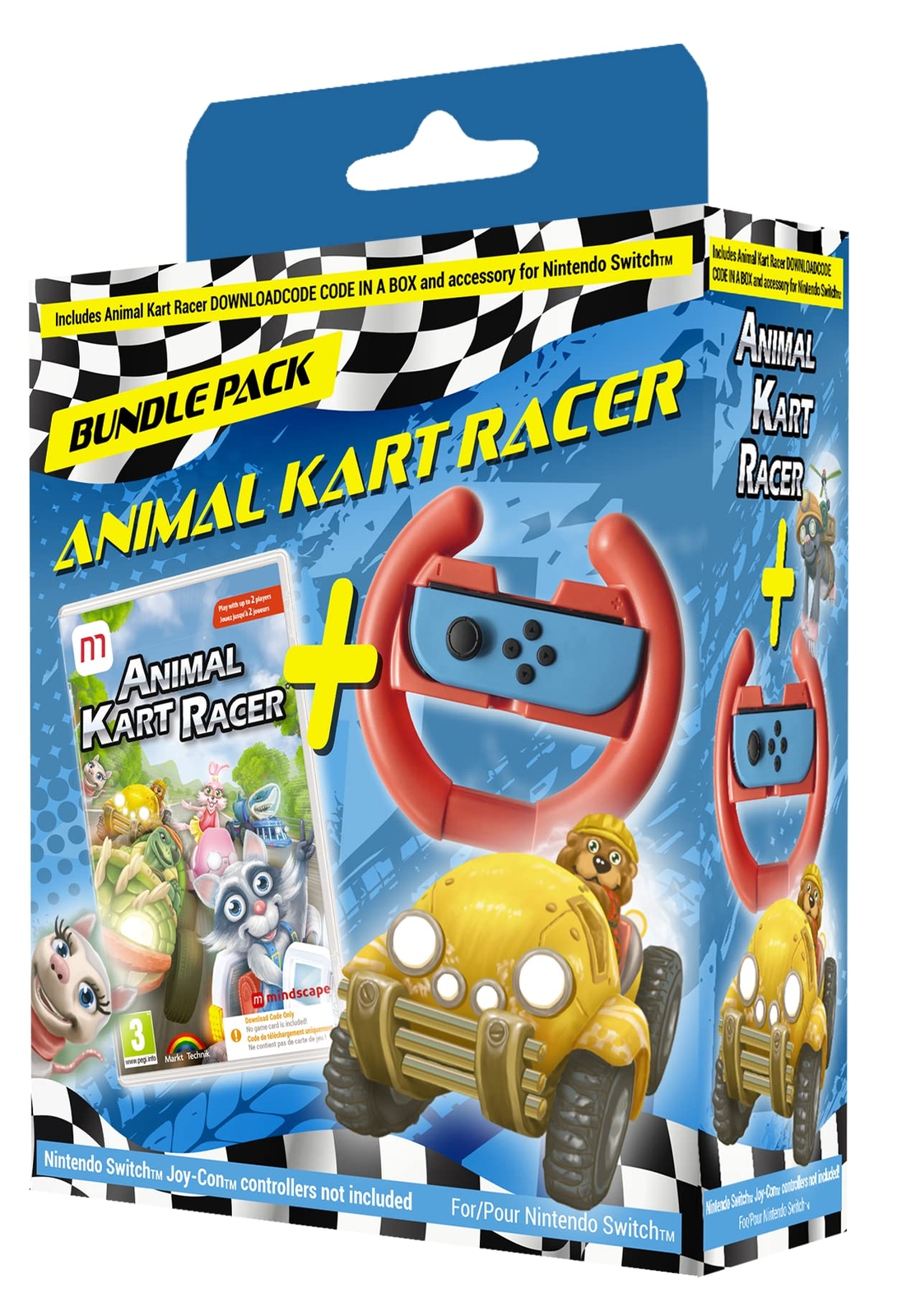 Nintendo Switch Animal Kart Racer Bundle (Code In A Box) GAME NUOVO