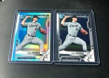2021 Bowman Draft Chrome Sean Burke Sky Blue Refractor & Base 