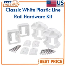 Classic White Plastic Line Rail Hardware Kit