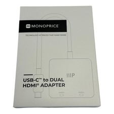 Monoprice USB-C to Dual 4K HDMI Adapter Galaxy MacBook Pro/Air iPad Pro and More