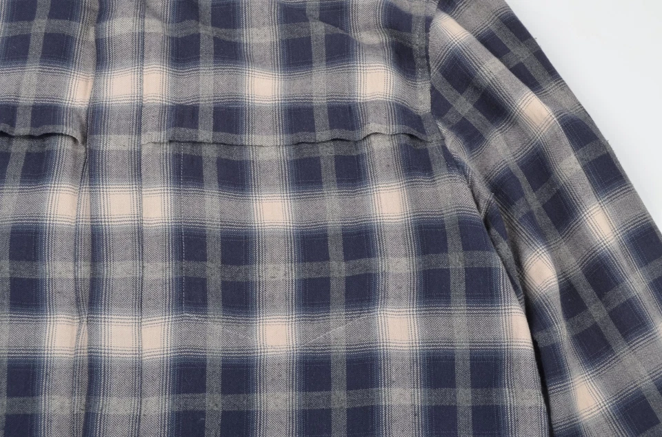 Camisa cruzada con botones de franela a cuadros Iro para hombre talla S Foto 3 de 4