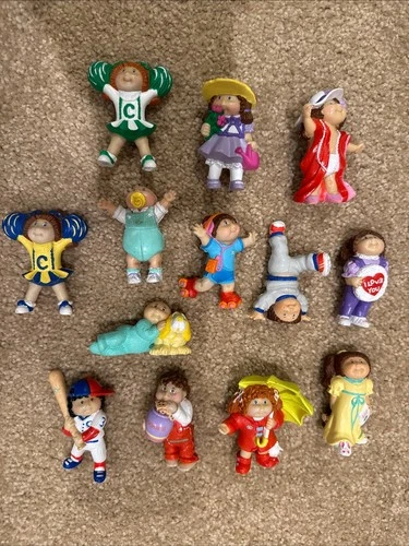 Vintage 1984 Cabbage Patch Kids Mini Figures PVC Figurines Lot of 13 Cheerleader