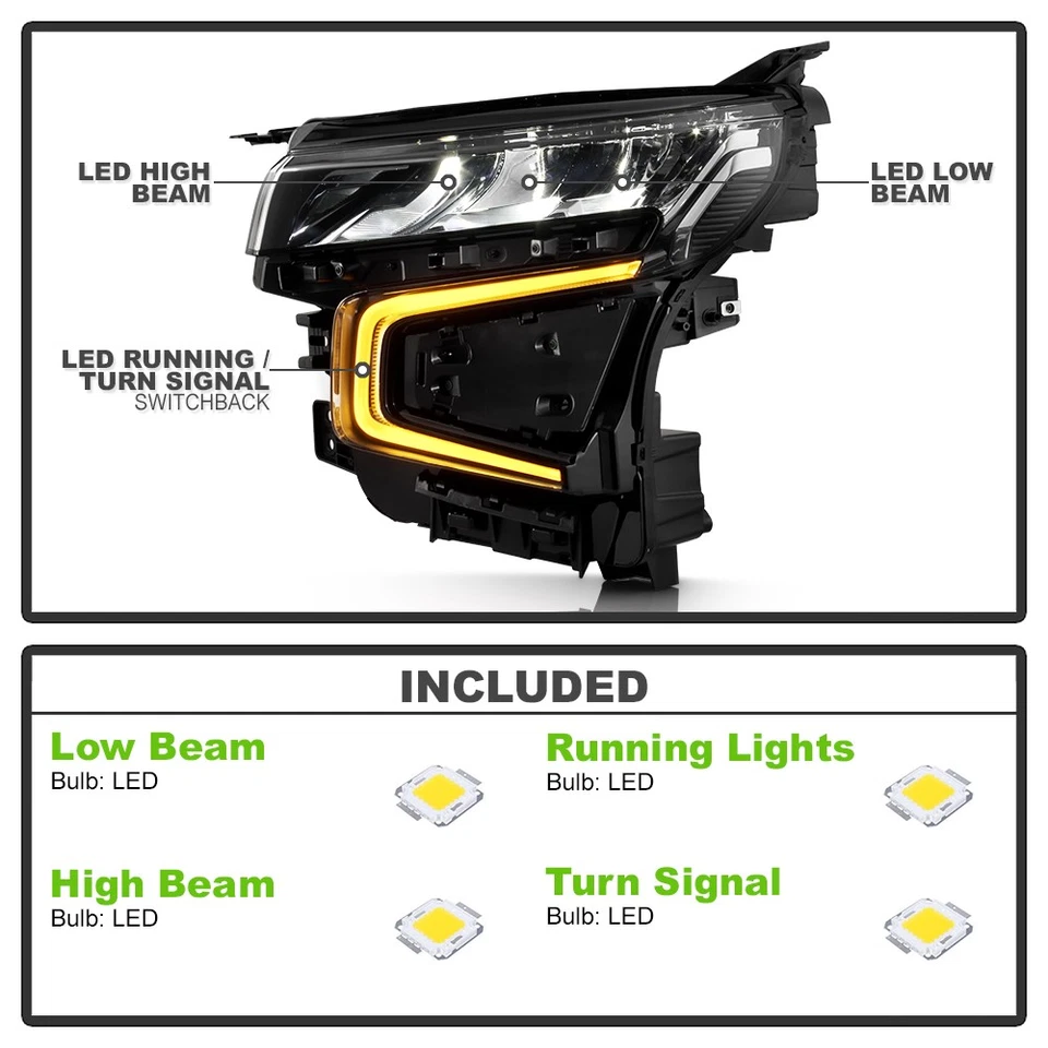 For 2021-2023 Chevy Suburban Tahoe Full LED Headlights Headlamps Pair Left+Right - Image 4 of 4
