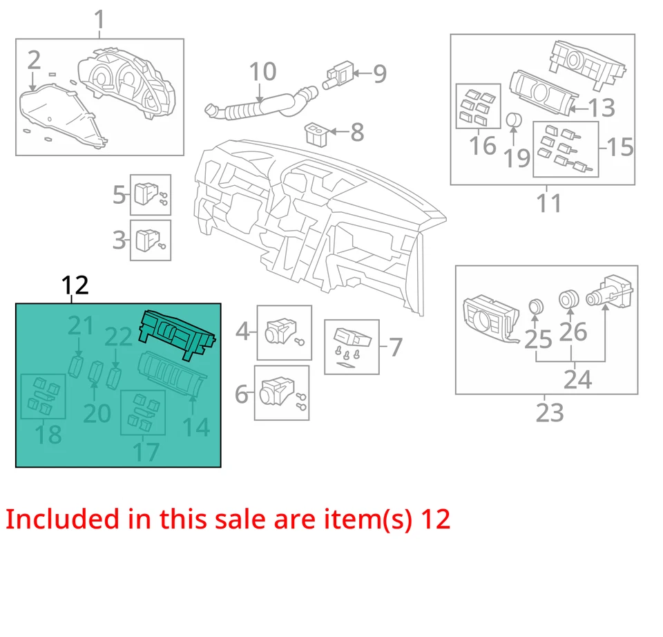 Control de temperatura EX automático delantero AWD compatible con 09-11 PILOT 3048441 Foto 3 de 4