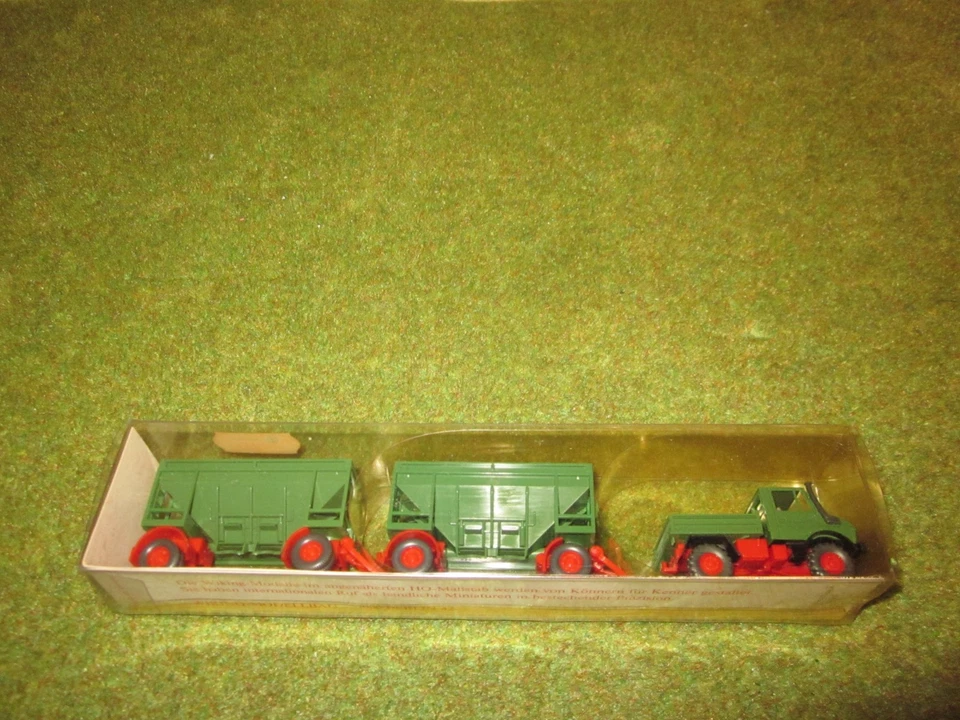 Wiking 1:87 404 Kohlenlastzug Unimog U 1700 mit 2 Anhänger neuwertig in OVP - Bild 2 von 3