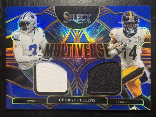 2025 Panini Select George Pickens Multiverse Patch Blue Prizm (MEM) Color Match