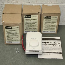 (5) Dayton Electric Baseboard Heater Thermostat 3UF74, 120-277V AC, 55 to 85 °F