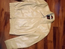 Richman Brothers International Collection Tan Faux Leather Jacket VTG Korea M