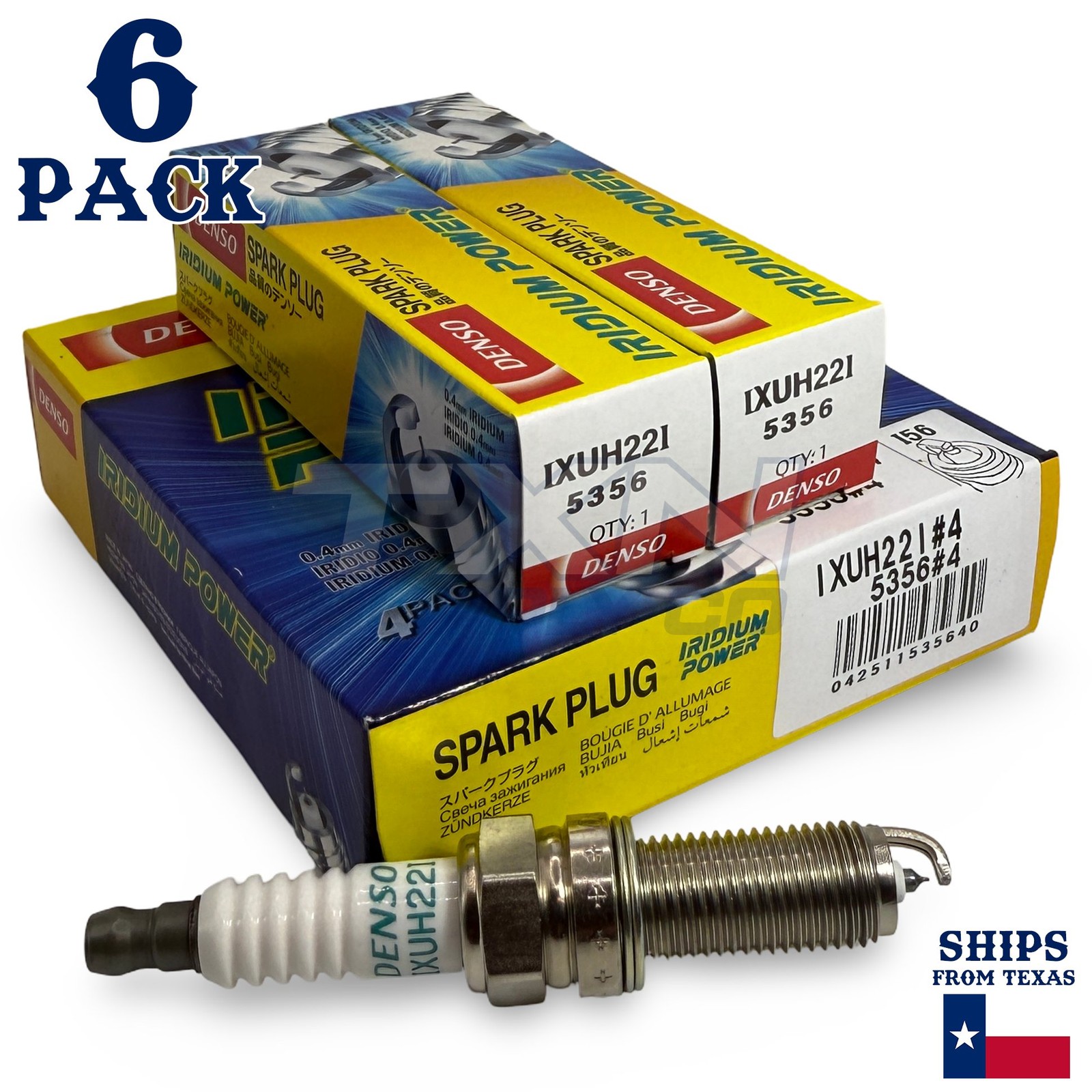 6 Pack Denso 5356 Iridium Power Spark Plugs IXUH22I