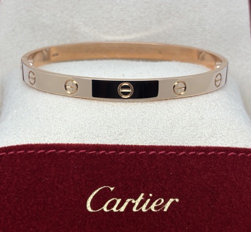 Cartier Love Bangle Ladies Gents Bracelet Size 19 18ct Rose Gold Box Papers 2025