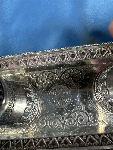 Raro juego de sal y pimienta estilo bezalel de plata esterlina Judaica - Imagen 7 de 7