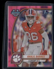 2024 Bowman University Chrome #114 Khalil Barnes Pink Lava Refractor