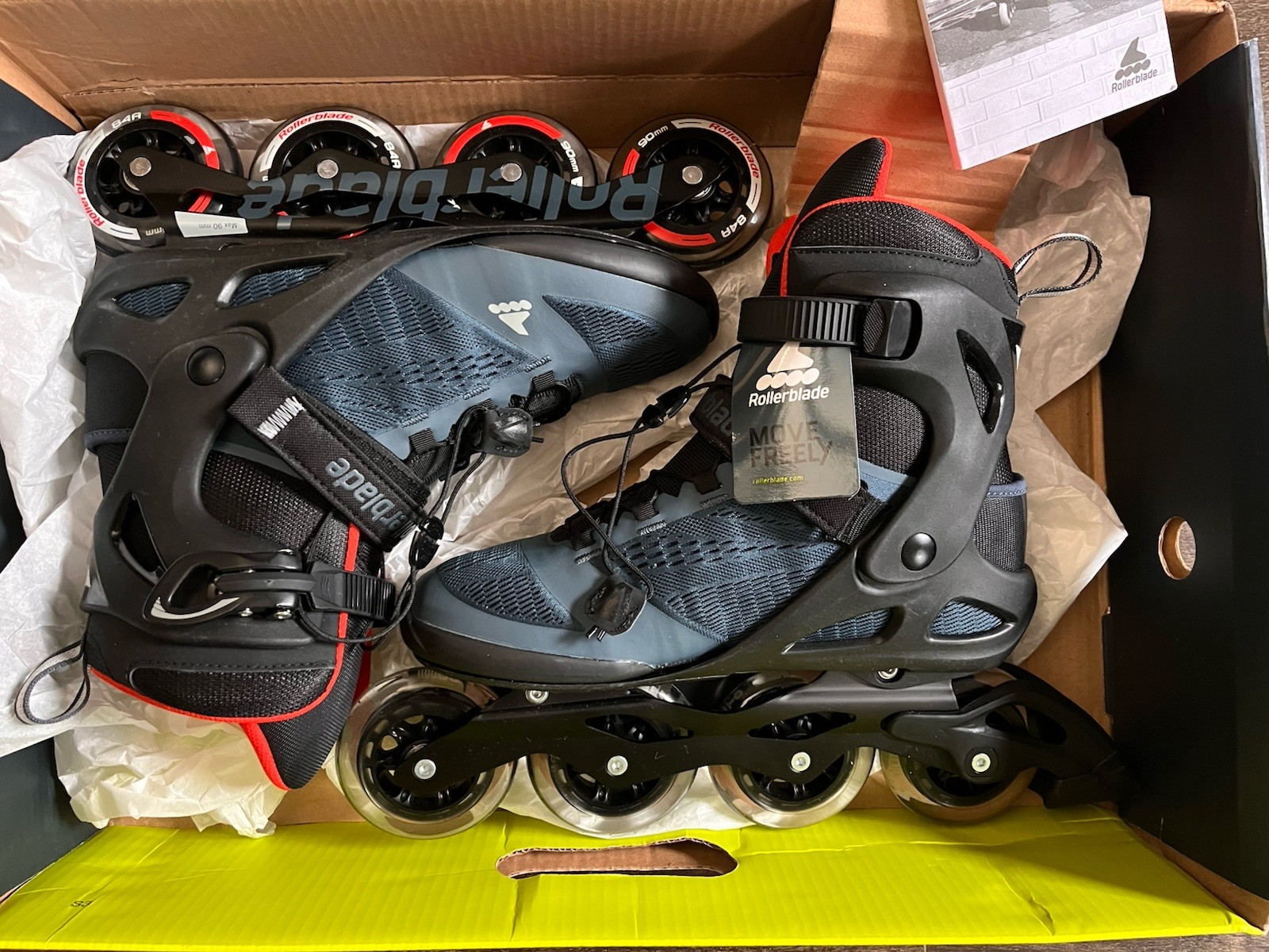 Men's Rollerblade Macroblade 90 Fitness Inline Skates Size 11 Blue Orange New