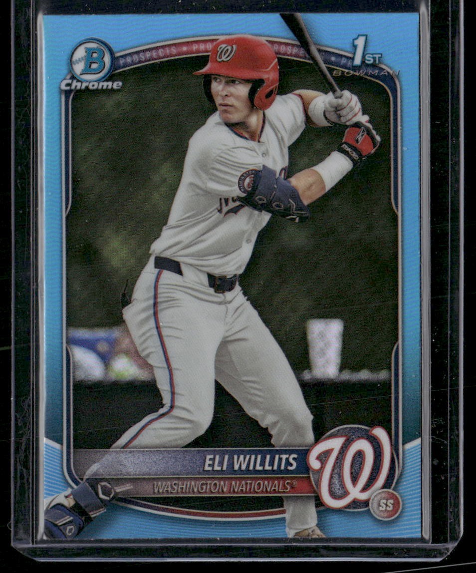 2025 Bowman Draft #BDC-1 Eli Willits Chrome Sky Blue Refractor