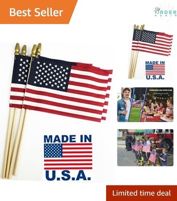 12 American Patriot Flags Made in USA 8x12 Inch Garden Grave Marker