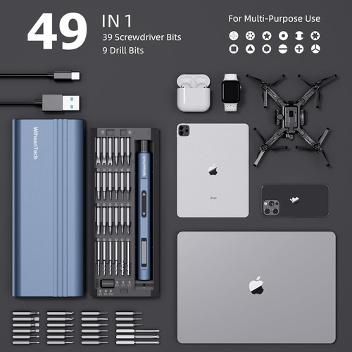Mini Electric Screwdriver Set with Drill Bits 49-in-1 Cordless Power Drill LE... - Picture 5 of 9