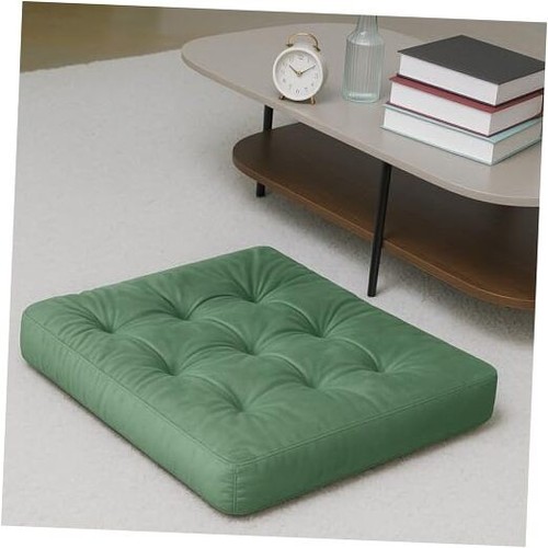 Velvet Floor Pillow for Adults, Tufted Square Cushion for 1pack Green