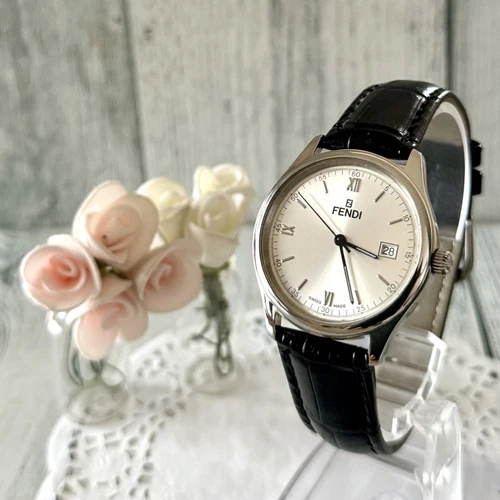 Fendi 210G Analogico Quarzo Uomo Batteria Sostituita. Uomo Argento Vintage 168353453