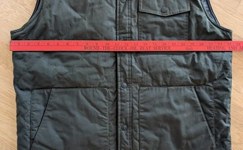 Flint and Tinder Men's Quilted Waxed Vest Dark Green Huckberry Large Insulated image 8