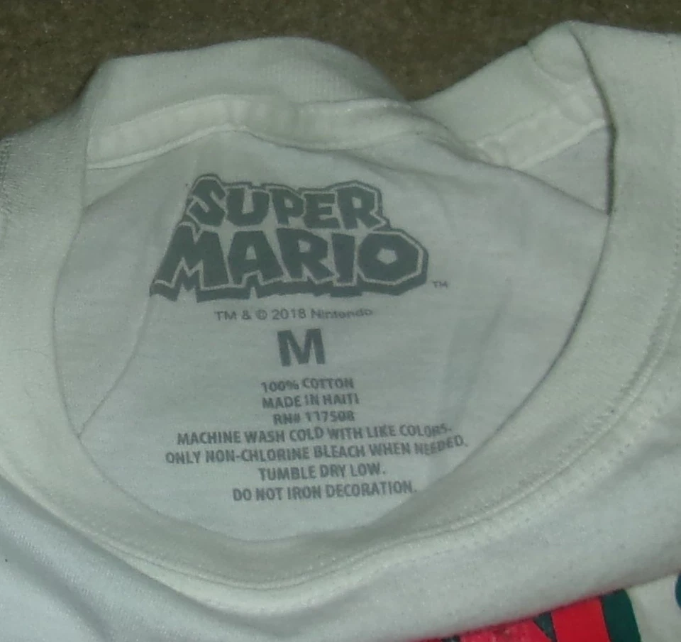 CAMISA NINTENDO M ESTILO VINTAGE Auténtica SUPER MARIO Hecha en los años 80/80 Rara Foto 3 de 3