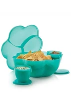 Tupperware XL Flower Shape Chip/Salad Bowl,Hanging Dip Bowls