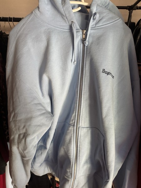Supreme Crest Zip Up Hooded Sweatshirt - Light Blue