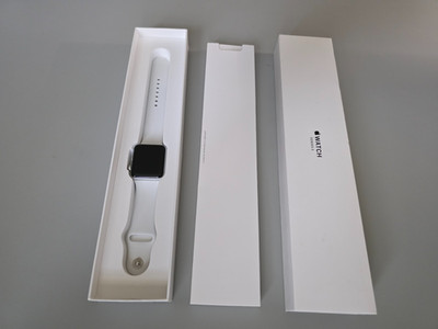 Apple Series 3 42mm Smartwatch - Silver Aluminum Case/White Sport Band MTF22LL/A
