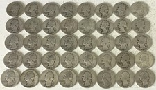 40 Coin Washington Quarter Lot Cull Slick 90 Silver 10 Face Value Fv Roll Bc