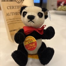 Steiff Mohair Panda Bear 1988 with Certificate  Box