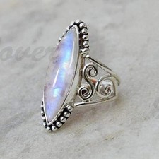 Moonstone Ring Statement 925 Sterling Silver Handmade Popular Ring All Size RR46
