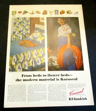 B.F. Goodrich Koroseal Boy Hose Dog Bed Roses Print Ad Backside Cannon Towels
