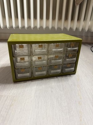 Vintage Avocado Grün Plastik 12 Fächer Organizer Regal 25x15 