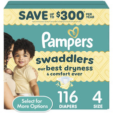 NEW 116 Count Pampers Swaddlers Fragrance Free Baby Diapers Size 4, From to US